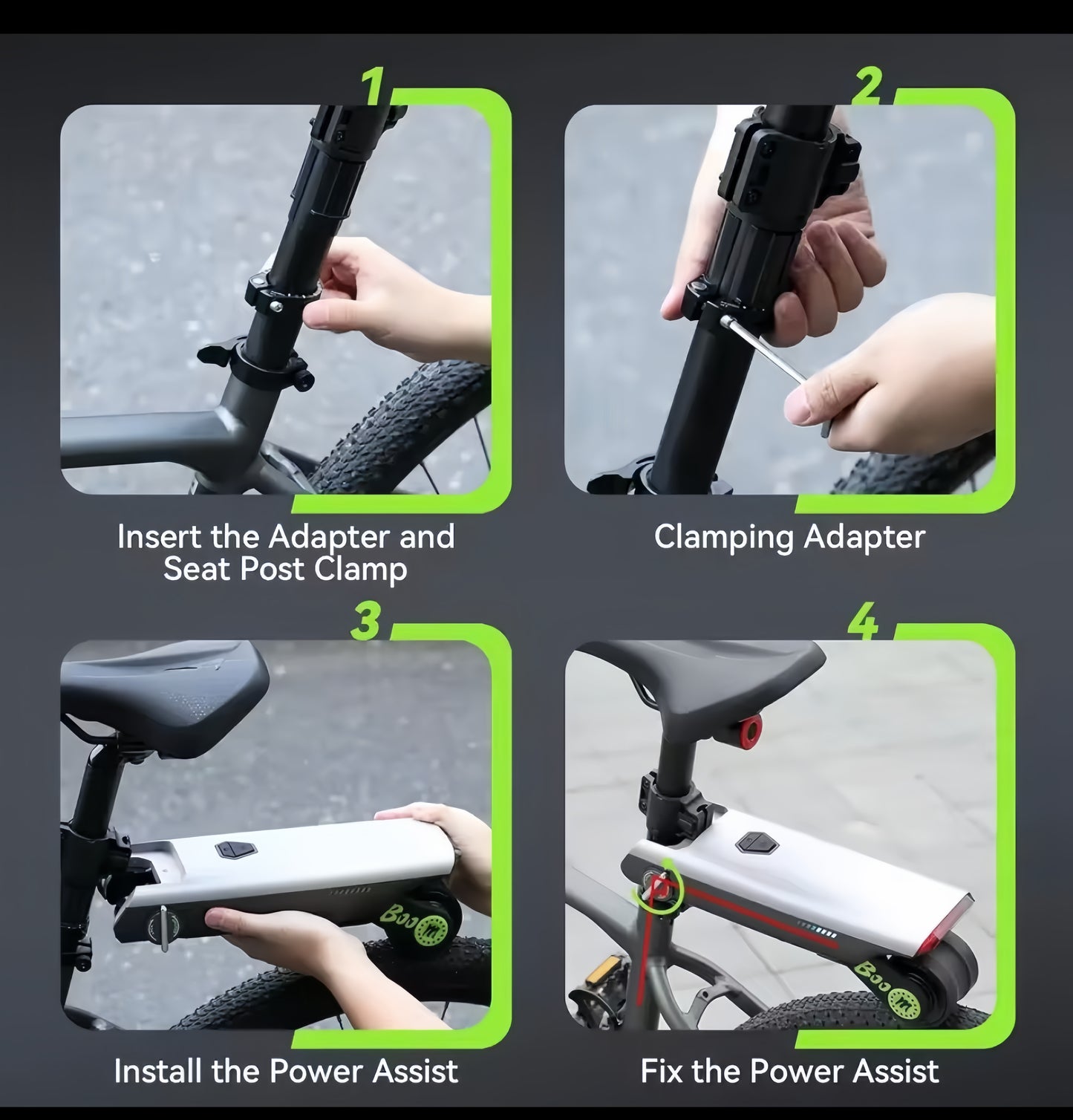 P Wheel Bicycle Booster Assist Device